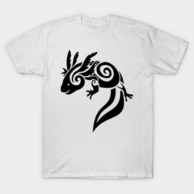 Axolotl Tribal Tattoo T-Shirt by Stormslegacy